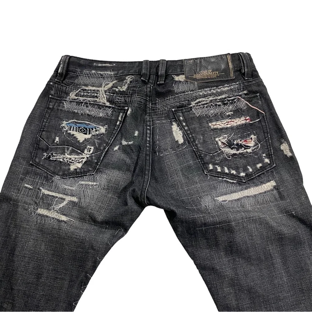 Cult of Individuality Rebel Straight Japanese Selvedge Men Black Wash Jean Sz 33 - Picture 13 of 15
